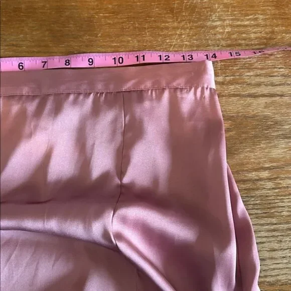 Topshop Tiered Satin Maxi Skirt Size 8 Pull On Feminine Girly Fairy Dusty Rose - Picture 10 of 11